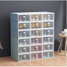 1 Piece Plastic Flip Shoes Storage Box Organizer Foldable Clear Shoes Storage Box Stackable Stacking Space Saving Thickened Shoebox